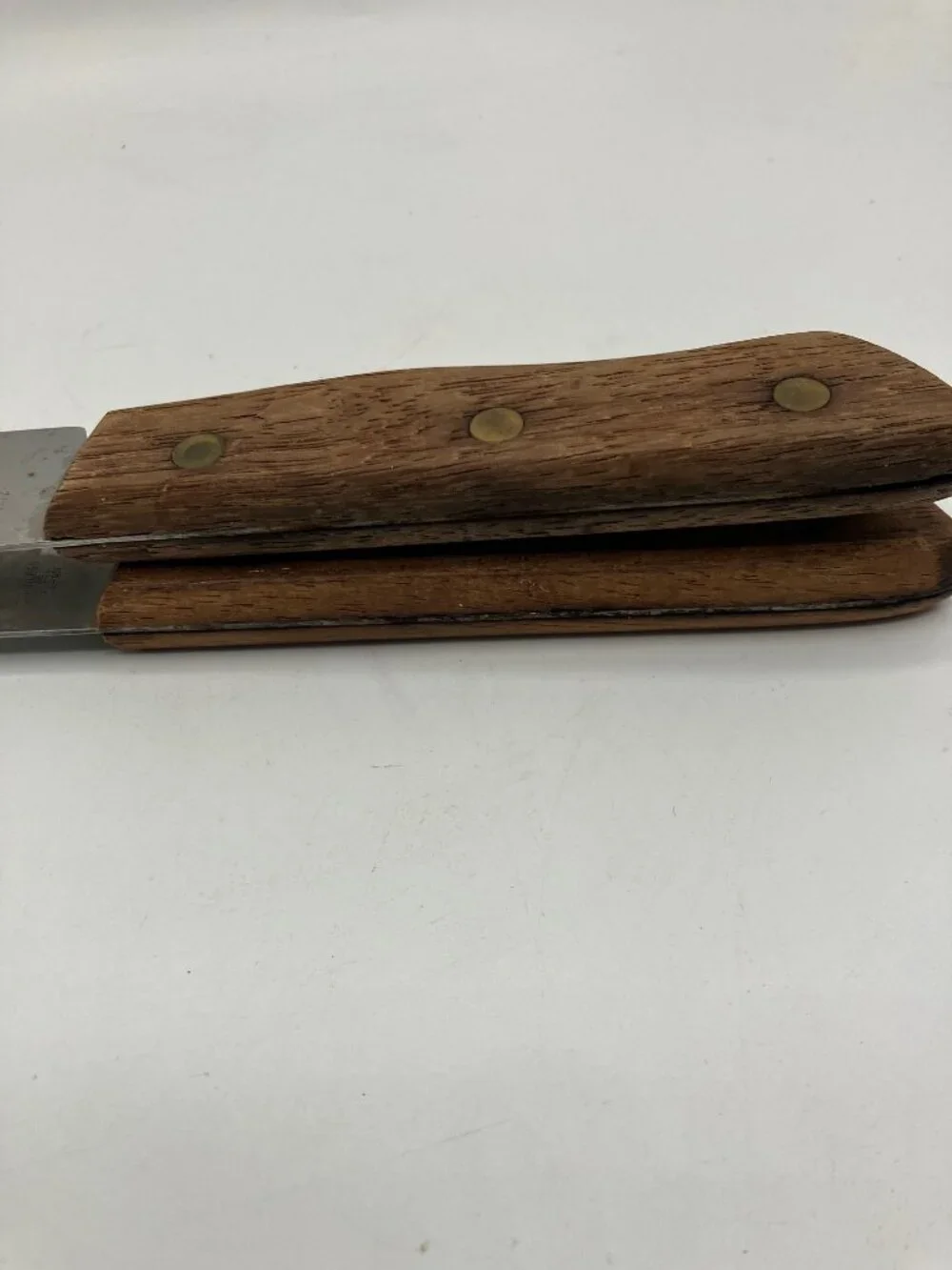 Pair of Stainless Steel Knives Royal Hallmark Full Tang Wooden Handle Vintage